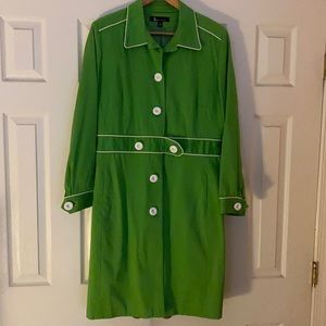 Larry Levine. Kelly Green, White trim and buttons.
